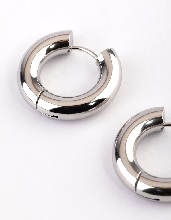 Waterproof Stainless Steel Thick Everyday Huggie Hoop Earrings