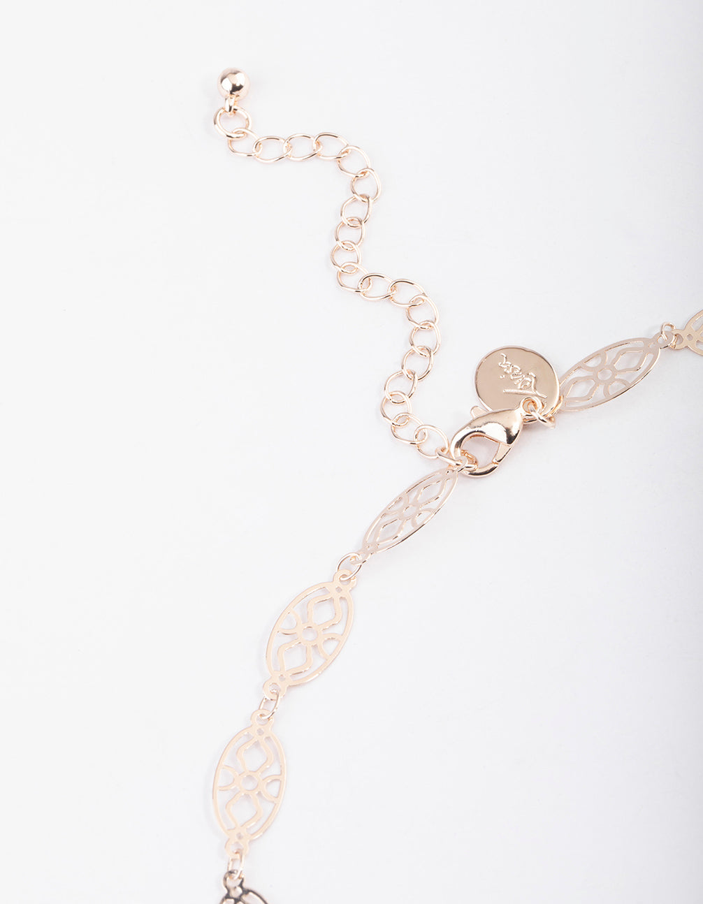 Rose Gold Filigree Oval Necklace