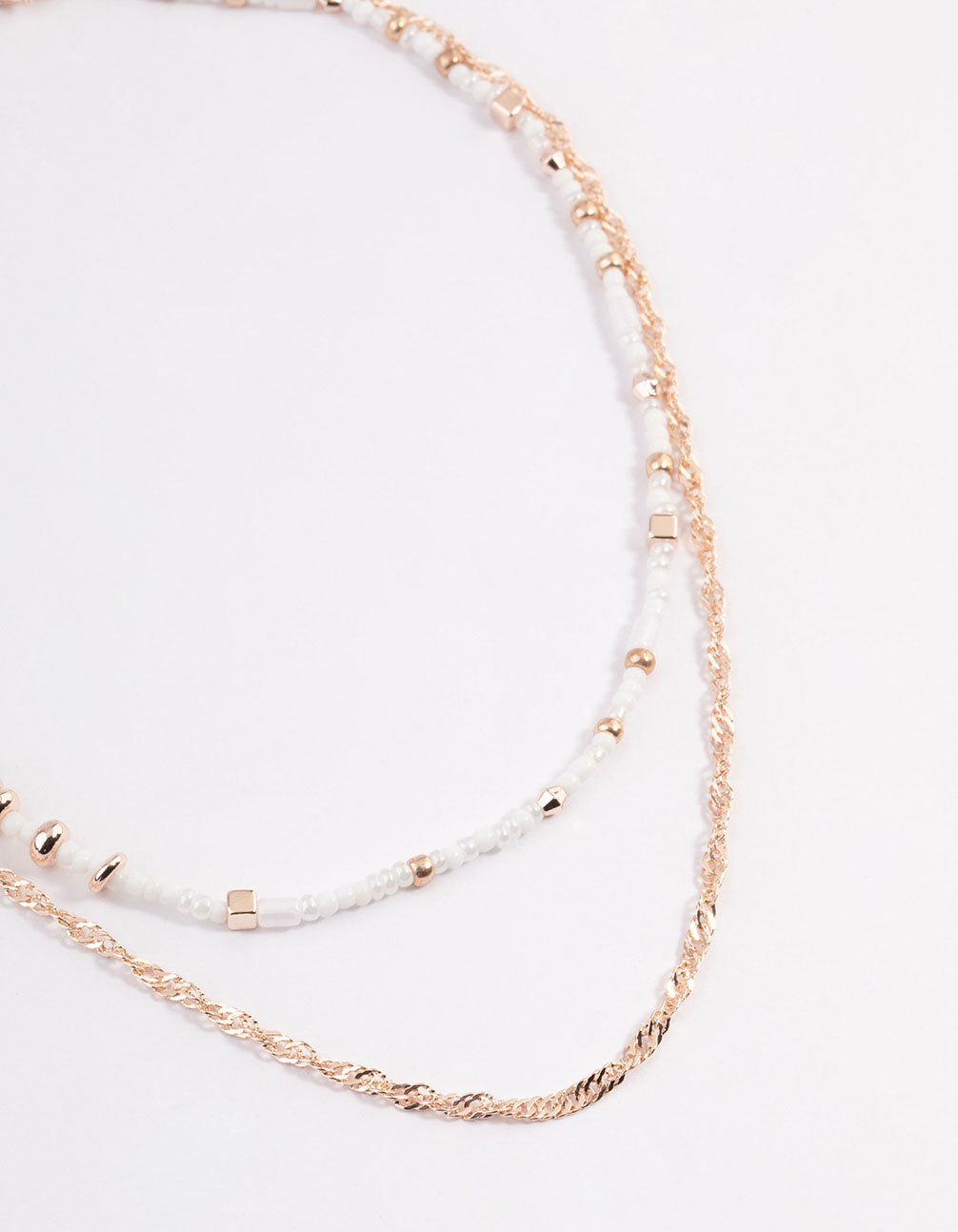 Rose Gold Beaded Layered Choker