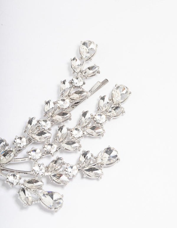 Silver Crystal Diamante Hair Slide