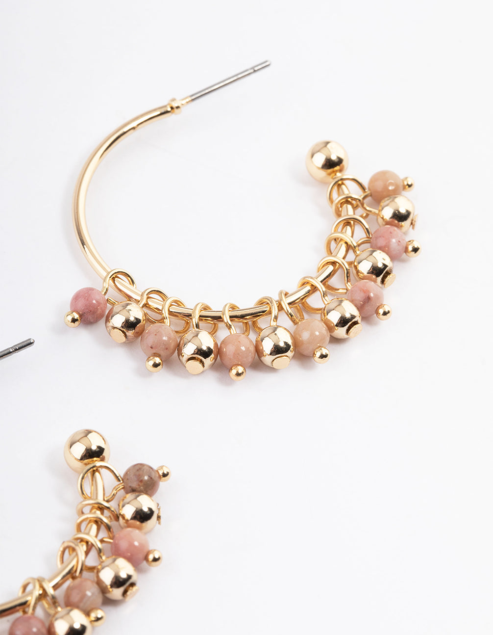 Gold Rhodochrosite Cluster Earrings