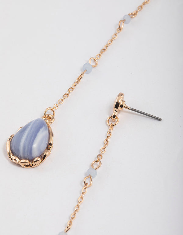 Gold Teardrop Drop Earrings