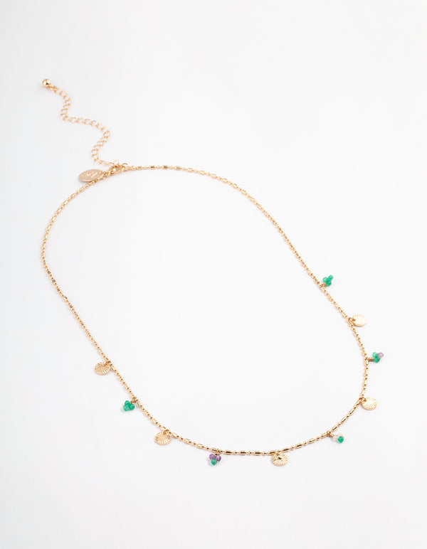Gold Amethyst Cluster Necklace