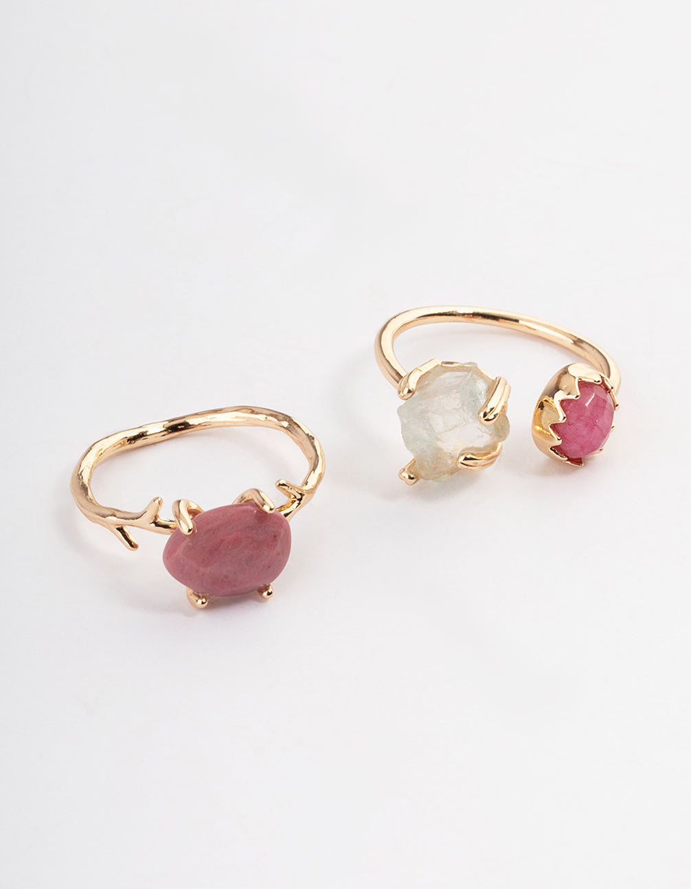 Gold Multi Three Stone Rings