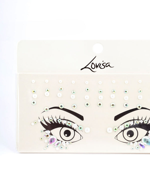 Acrylic Diamante Pearl Face Jewels