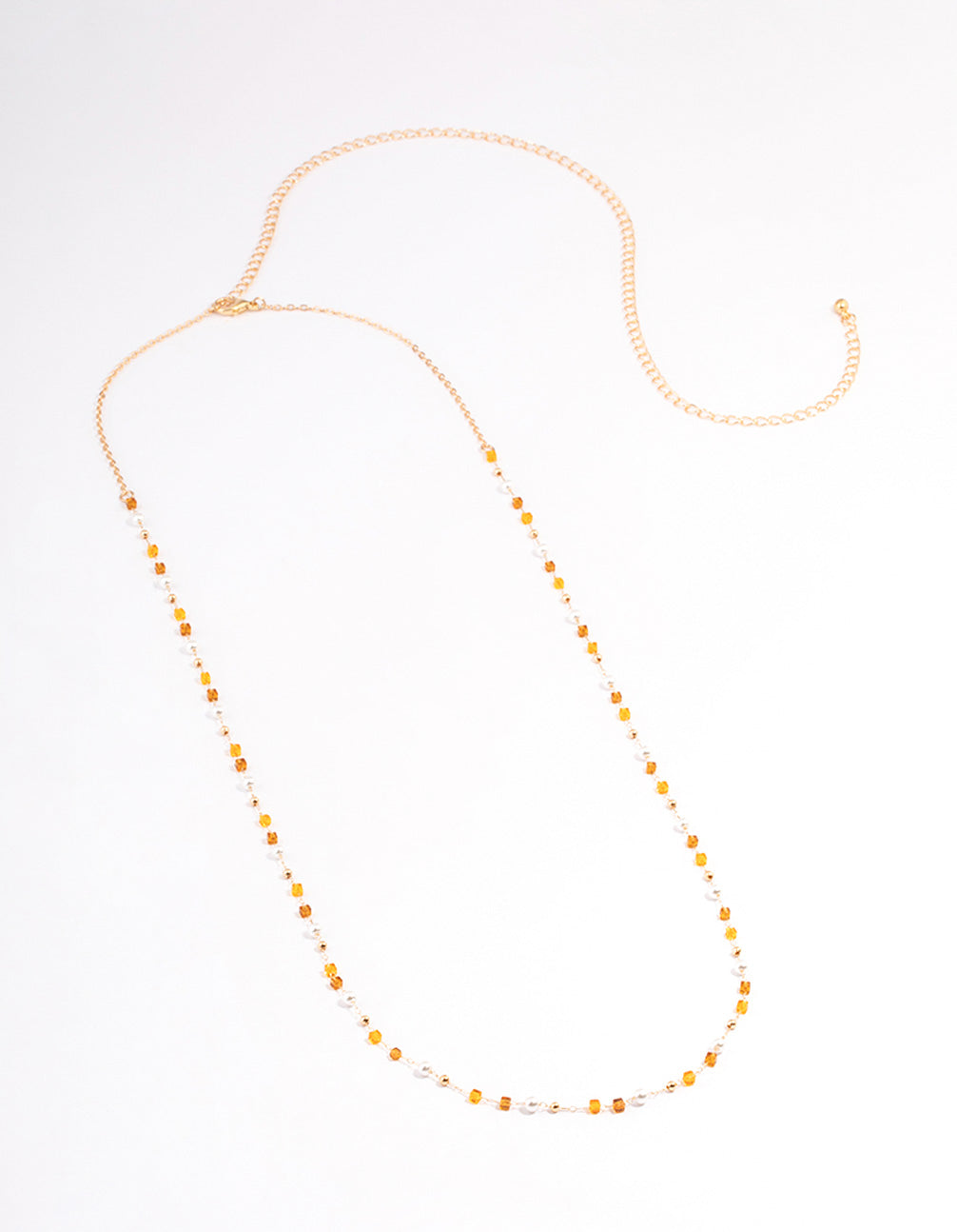 Gold & Orange Beaded Waist Chain