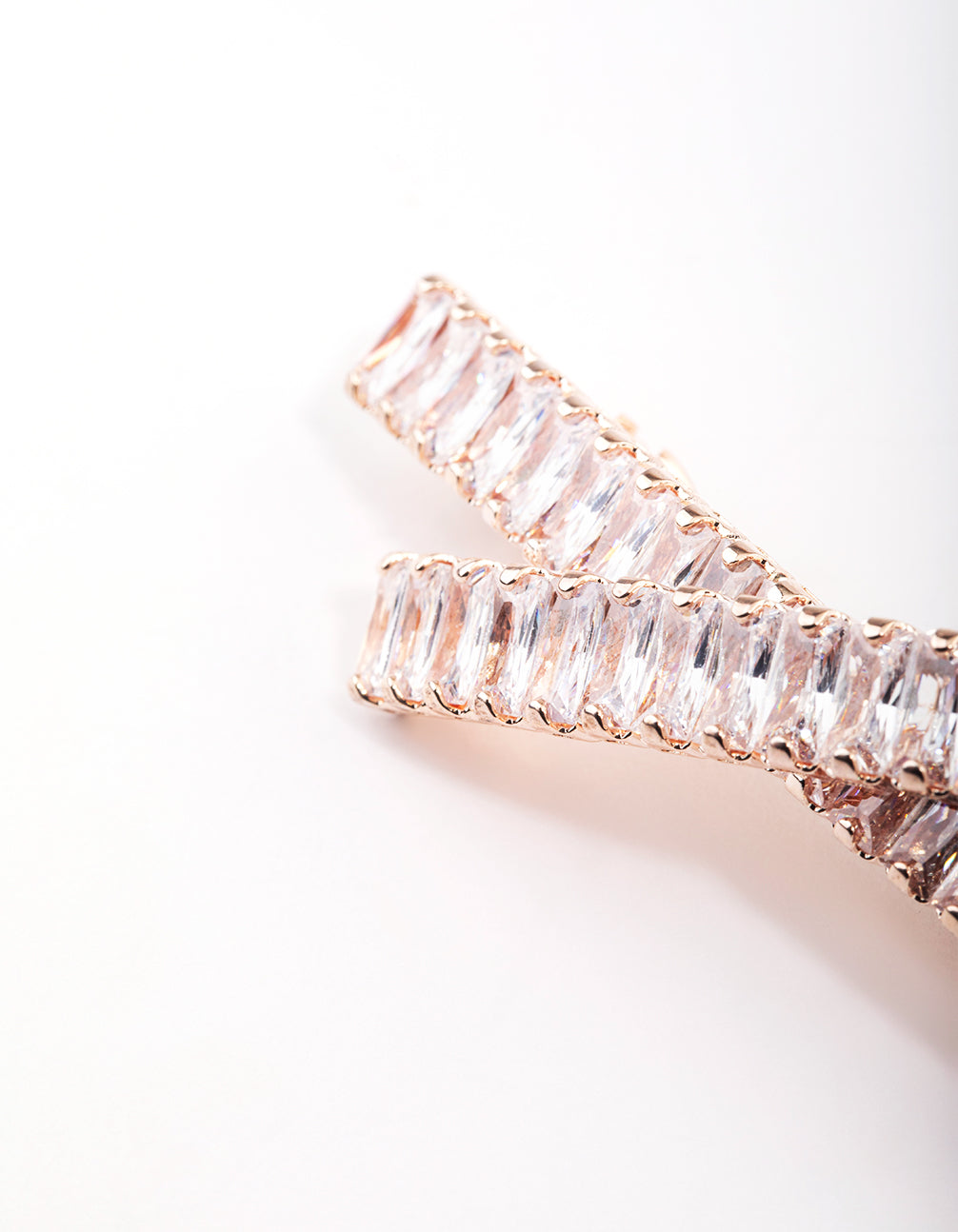 Rose Gold Cubic Zirconia Cross Celestial Hair Clip
