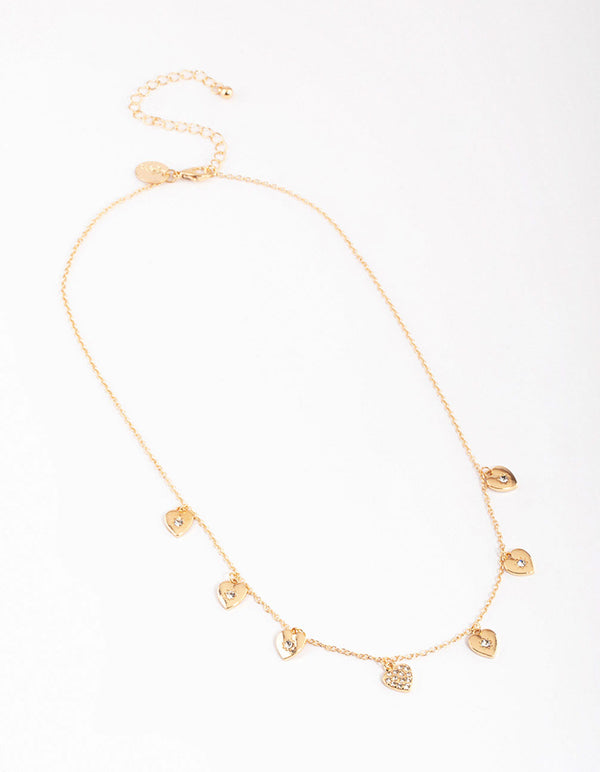 Gold Station Heart Necklace
