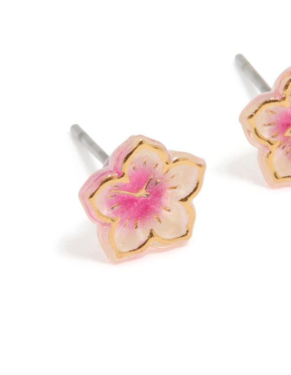 Gold Mini Frangipani Stud Earrings