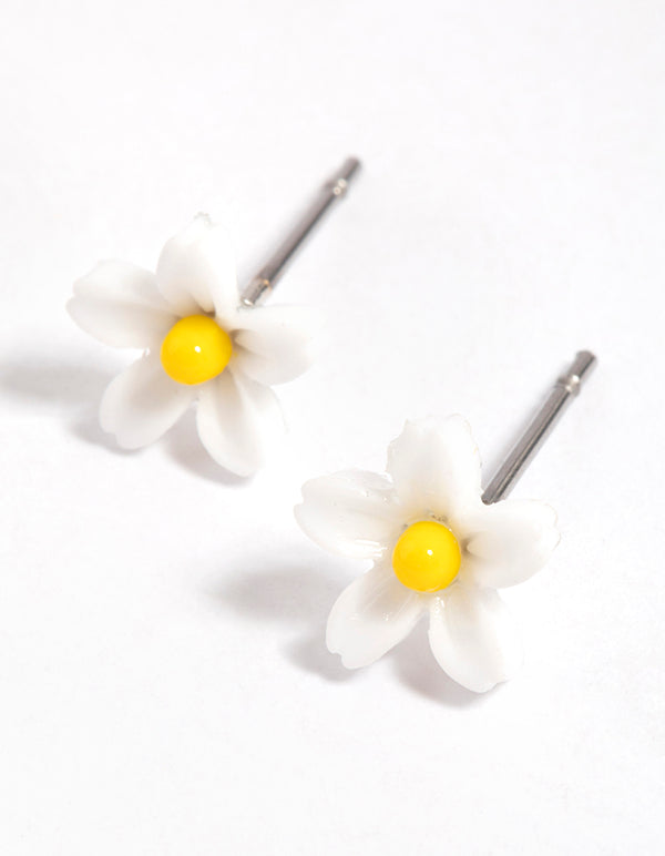 Yellow Mini Daisy Stud Earrings