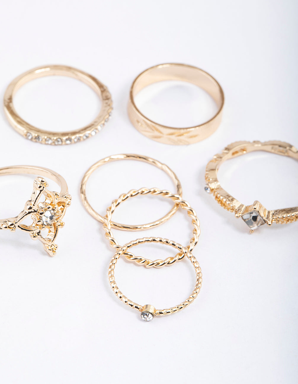 Gold Dainty Ornate Ring Pack