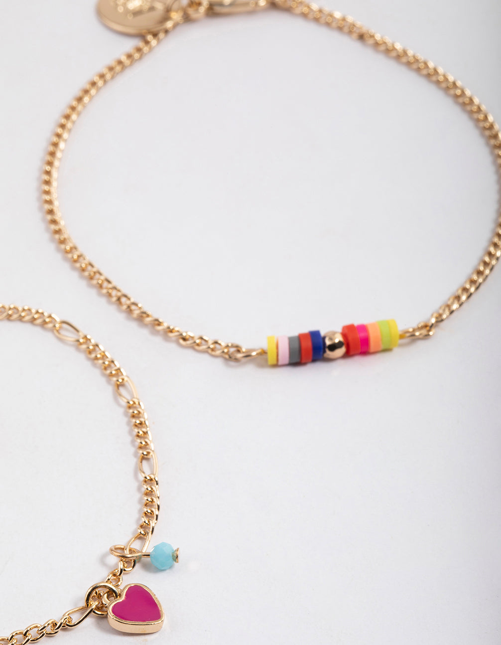 Gold Heart & Beaded Bracelet Pack