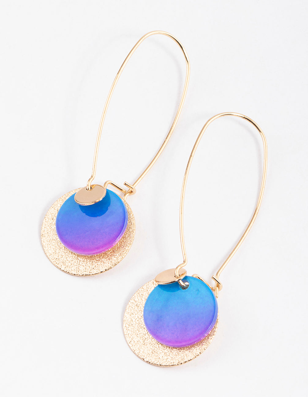 Gold Multi Disc Loop Drop Earrings