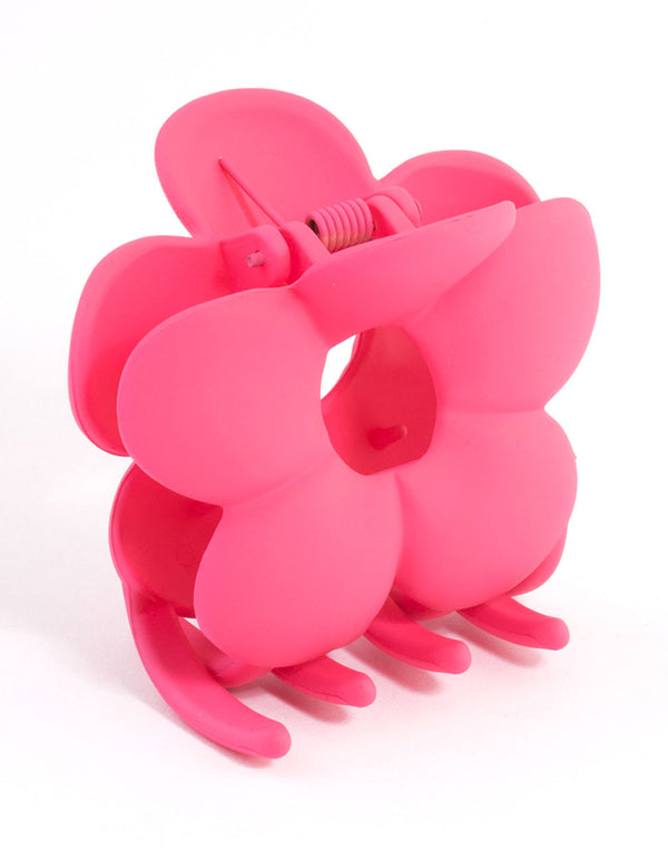 Kids Pink Flower Hair Claw Clip