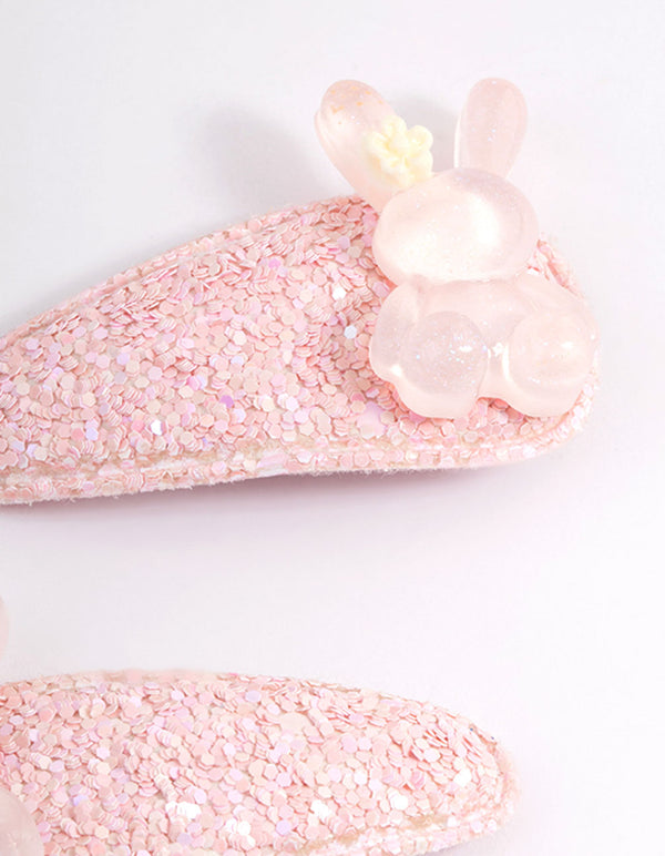 Kids Mixed Metal Bubble Bunny Hair Clips Pack