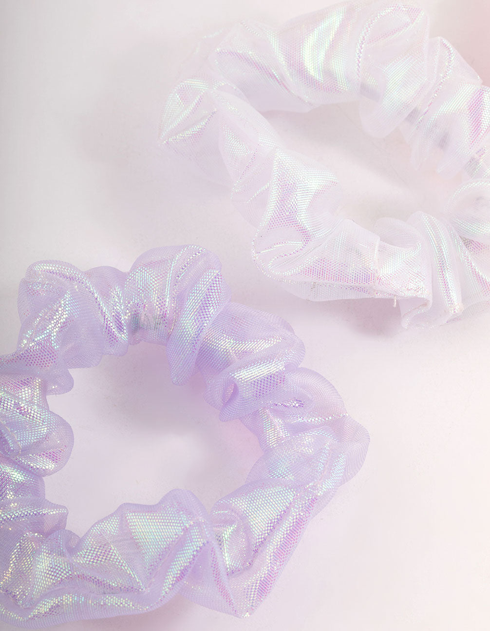 Kids Fabric Iridescent Hair Scrunchie Pack