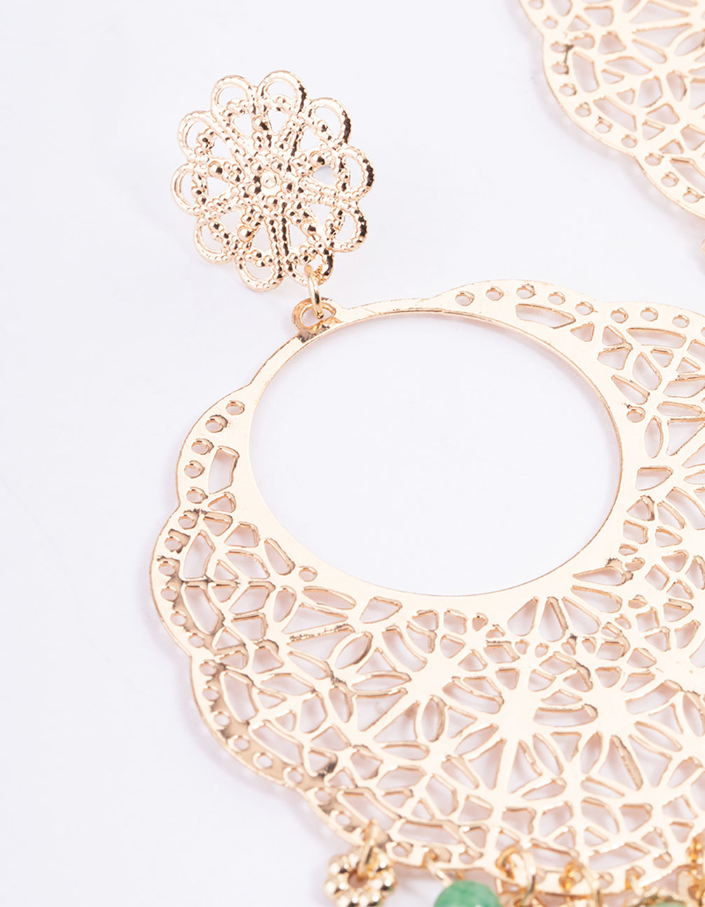 Gold Statement Filigree Drop Earrings