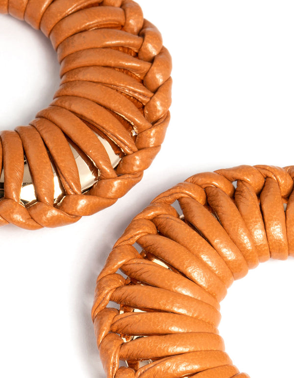 Gold Wrapped Hoop Earrings