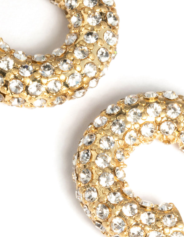 Gold Sparkle Hoop Earrings