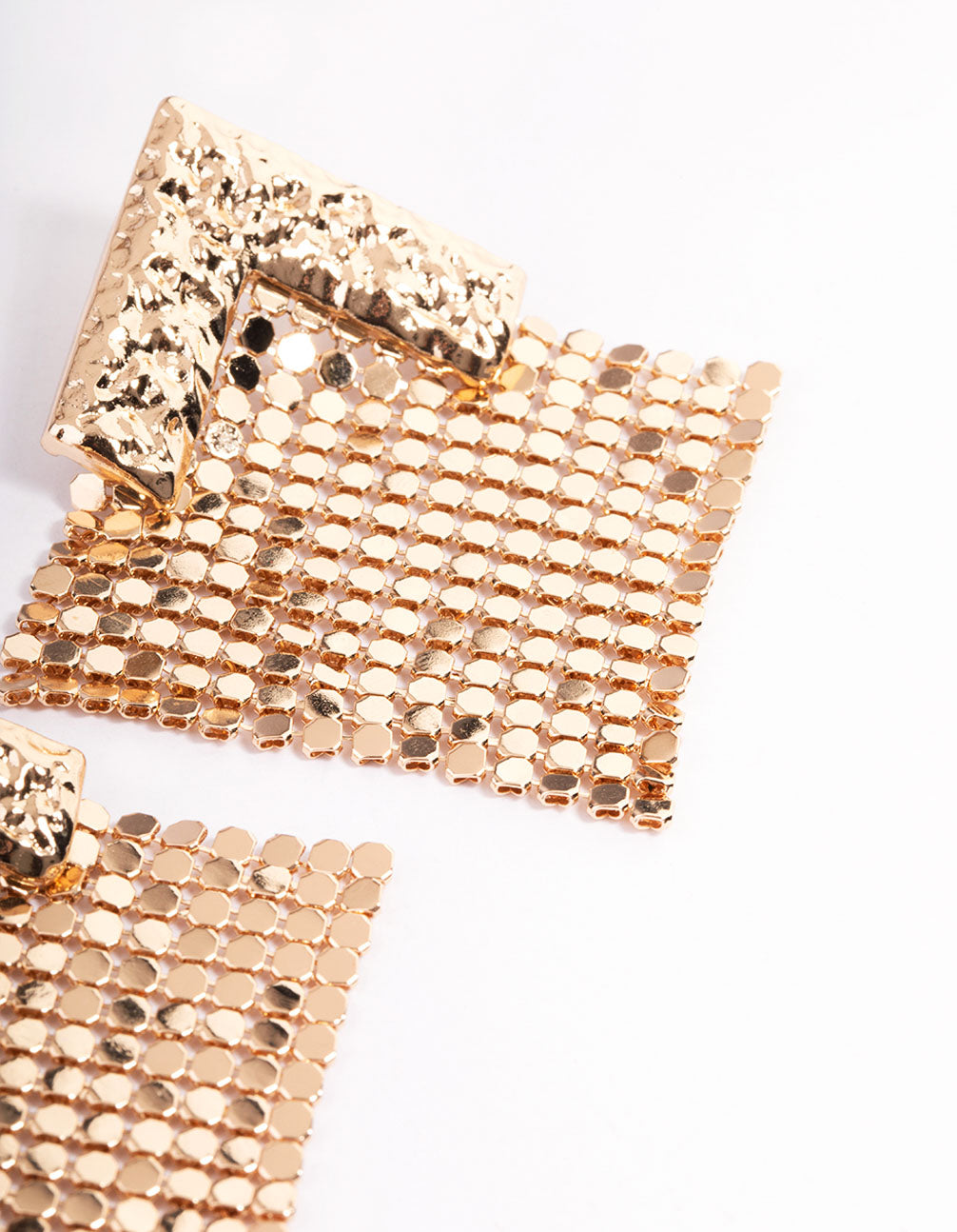 Gold Textured Statement Earrings