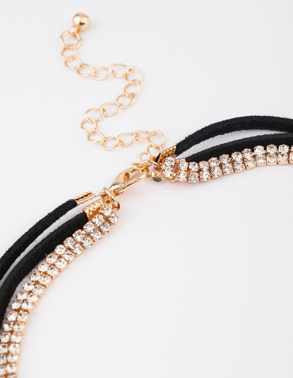 Gold Glamour Cord Bolo Necklace