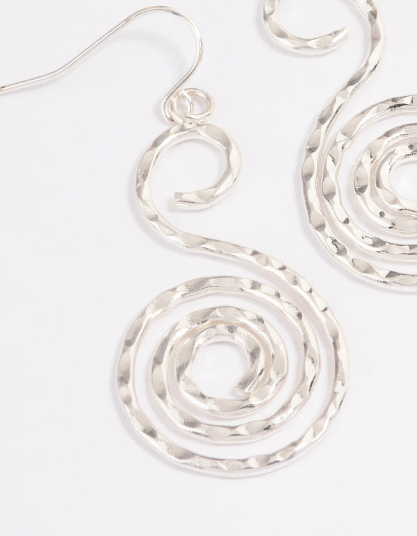 Silver Swirl Drop Earrings