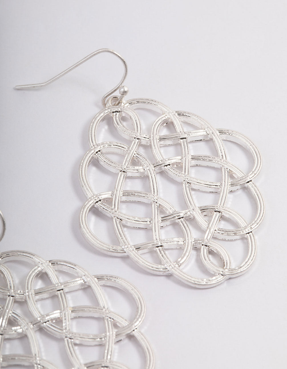 Silver Maze Twisted Drop Earrings
