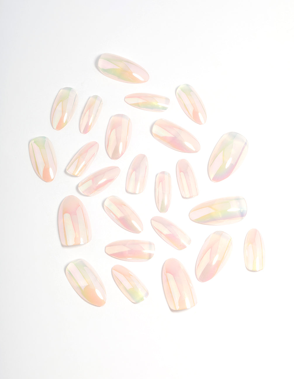 Plastic Pearl Natural Glazed Press On Nails