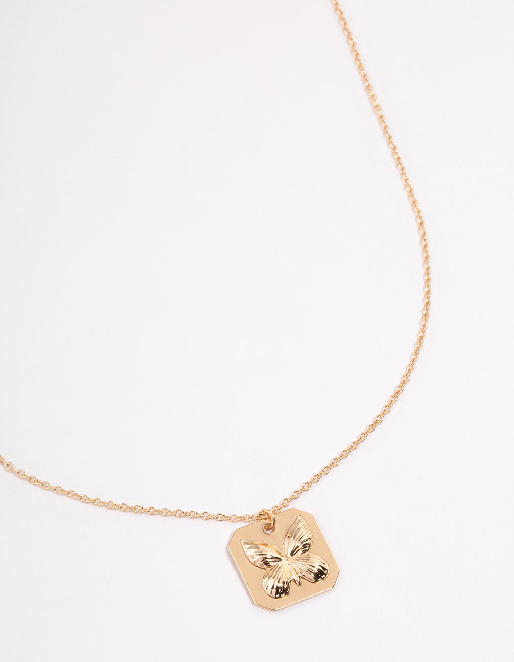 Gold Butterfly Imprint Necklace