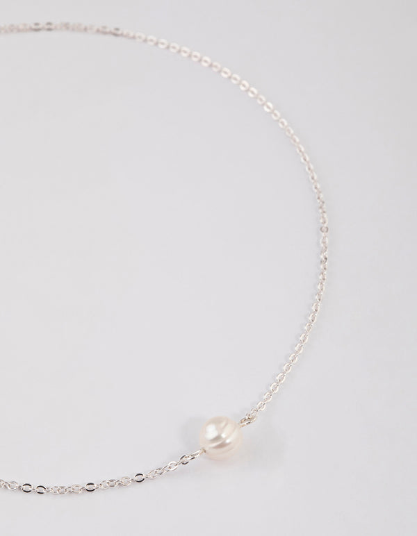 Silver Pearl Choker