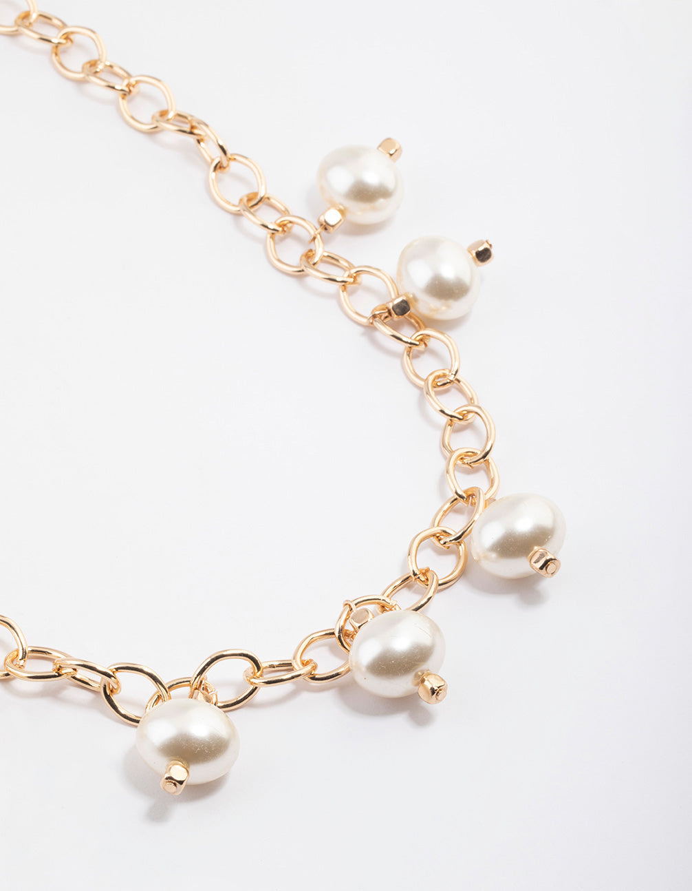 Gold Pearly Chain Necklace