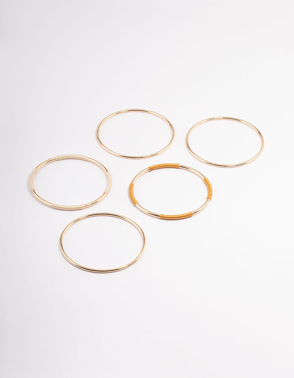 Gold Thread Wrap Bangle 5-Pack