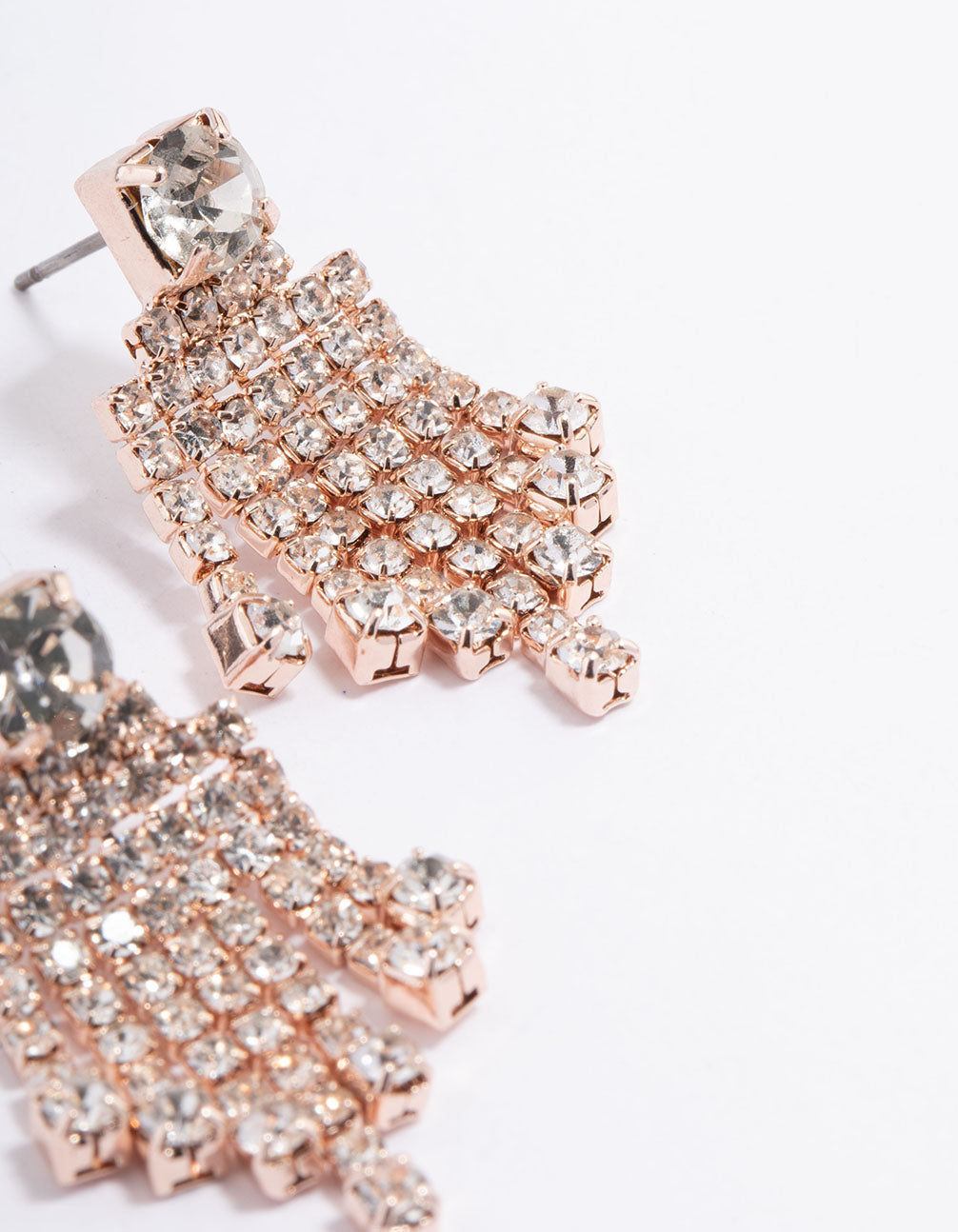 Rose Gold Stud Mini Jingle Drop Earrings