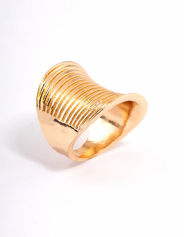 Gold Elongated Band Ring
