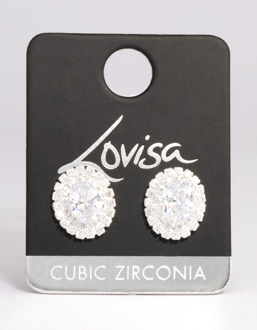 Rhodium Round Blossom Cubic Zirconia Earrings