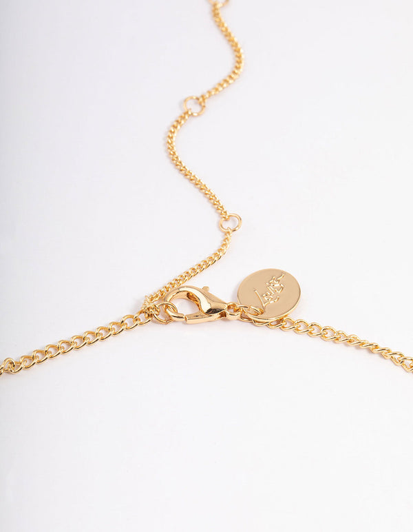 Gold Plated Freshwater Pearl Charm FOB Charm Necklace