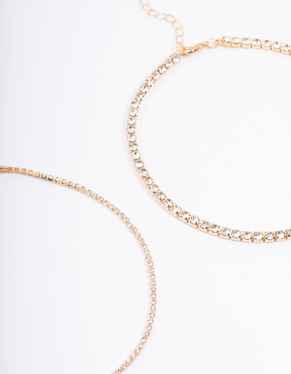 Gold Round & Pear Choker 4-Pack