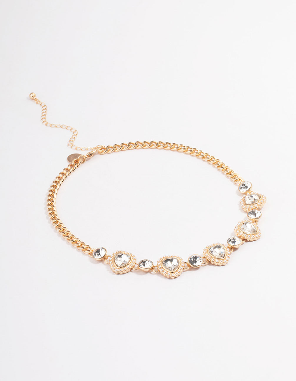 Gold Crystal Heart Choker