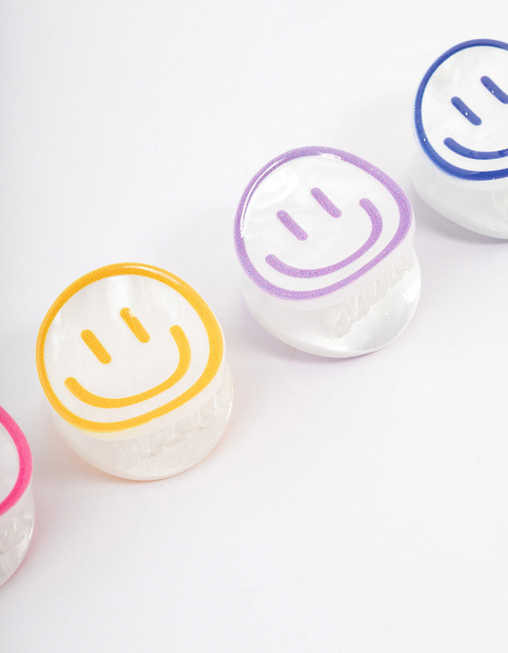 Acrylic Smiley Claw Clips 4-Pack