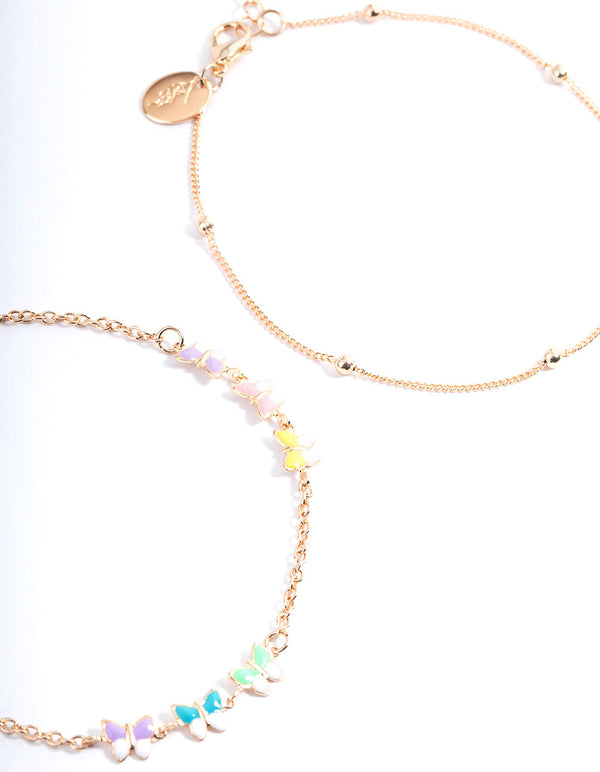 Gold Butterfly Mulit Anklet