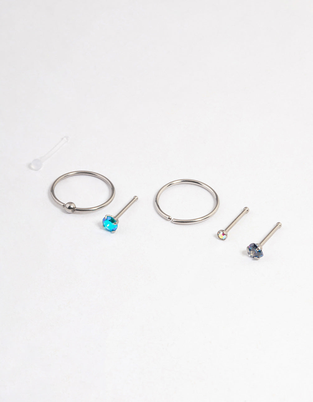 Surgical Steel Blue Nose Stud 6-Pack