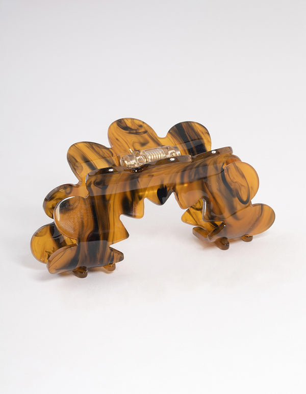Brown Curved Cut Out Hair Claw Clip
