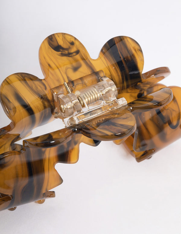 Brown Curved Cut Out Hair Claw Clip