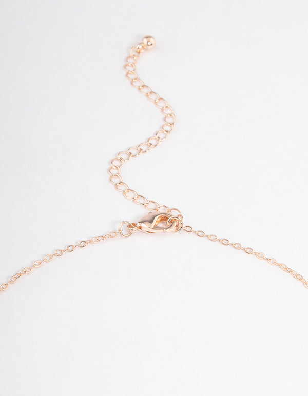 Rose Gold Teardrop & Eye Diamante Necklace