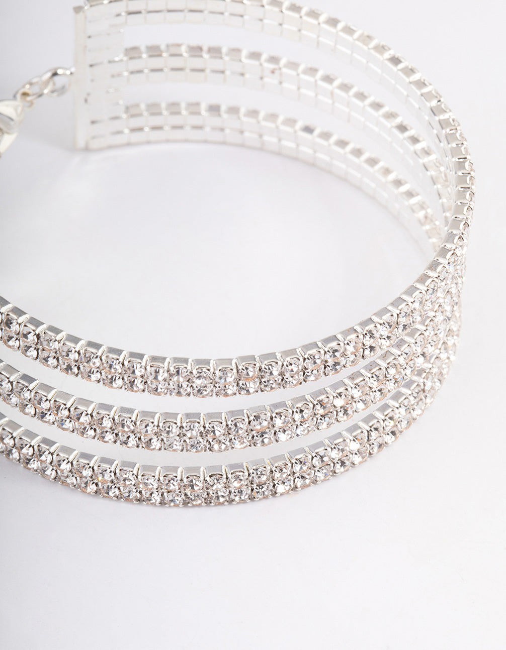 Silver Triple Row Cupchain Wrist Cuff