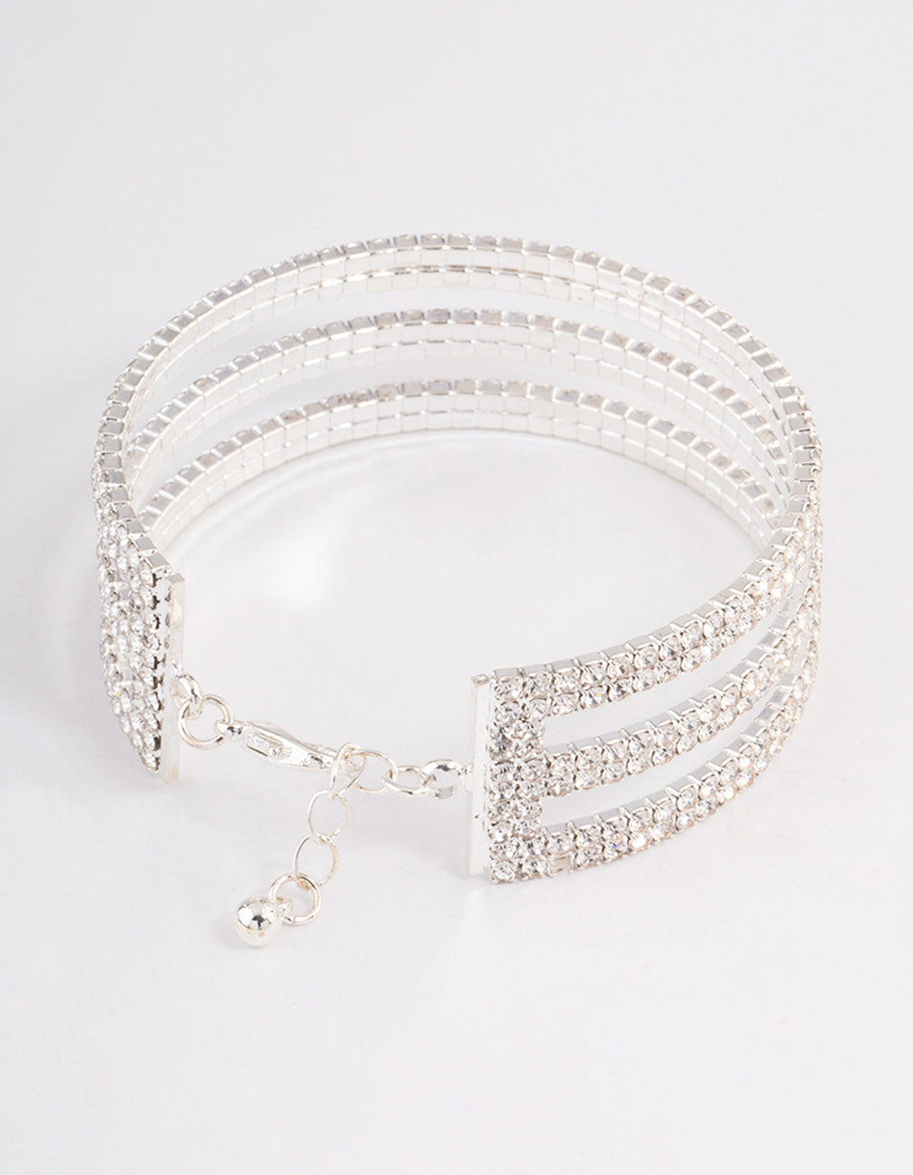 Silver Triple Row Cupchain Wrist Cuff