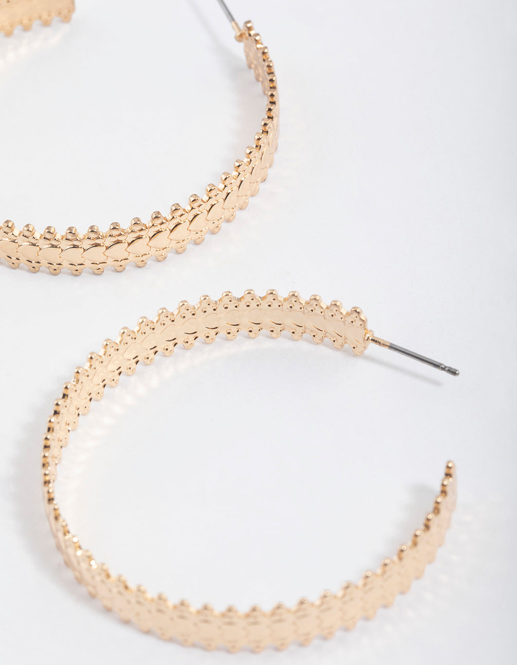 Gold Molten Stamp Hoop Earrings
