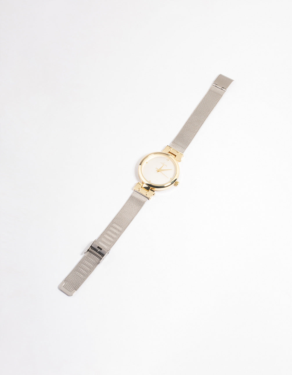Mixed Metal Two-Toned Mesh Basic Watch