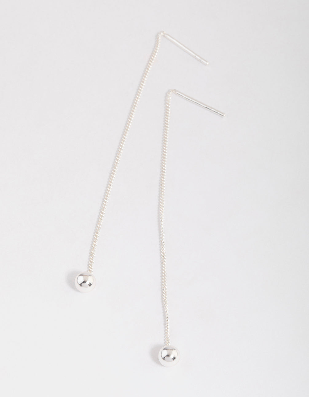 Sterling Silver Ball Threader Earrings