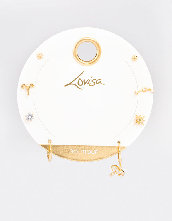 Gold Plated Aries Star Sign Ear Stackers